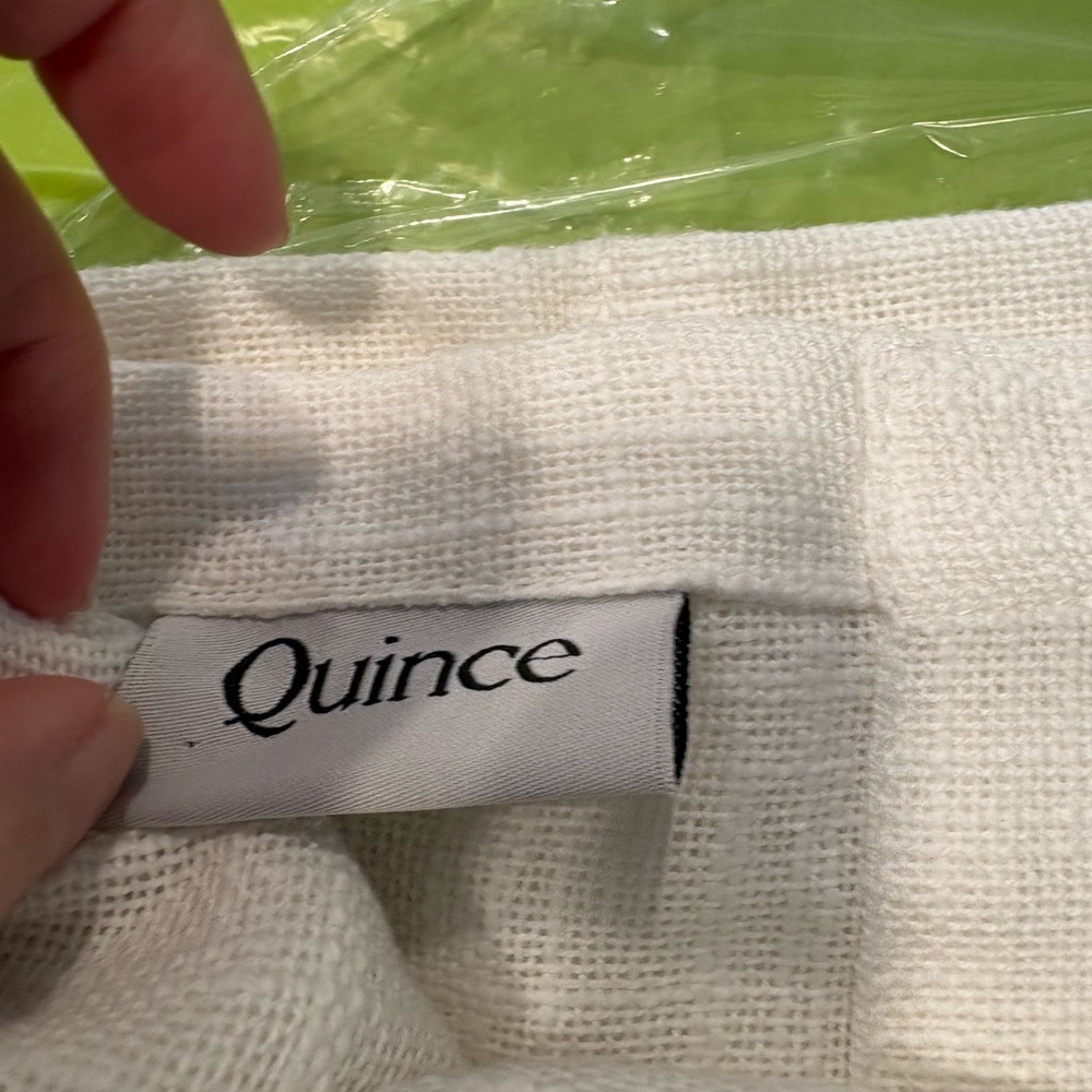 Quince Cotton Slub Curtain White 48x96 - Picture 3 of 4